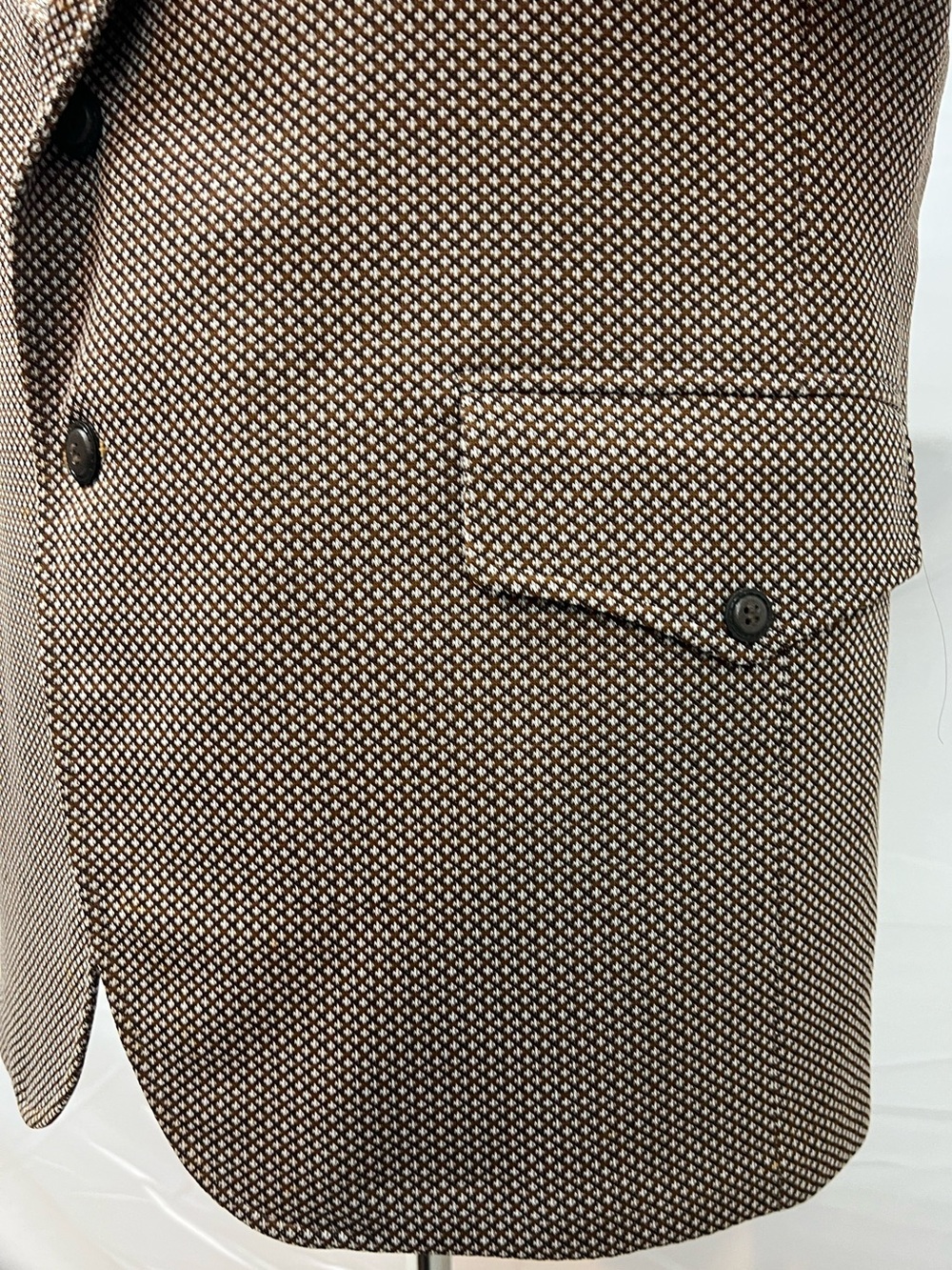 Mark V Vintage 70s Men's 44R Brown Stretch Knit 2-Button Blazer Jacket Coat - Picture 6 of 11